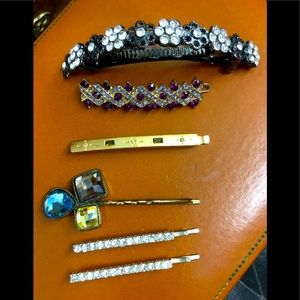 Bundle of 6 (!) Sparkly Crystal Barrettes and Hairpins